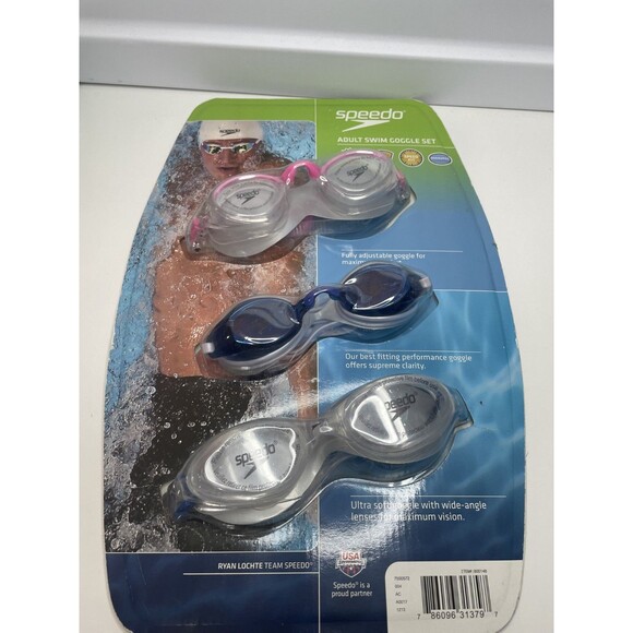 Speedo Adult Unisex Swim Goggles 3-pack - Brand New - Picture 1 of 7